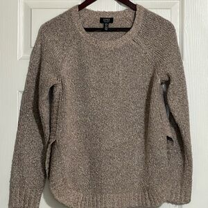 Jones New York Women's Taupe Crew Neck Sweater